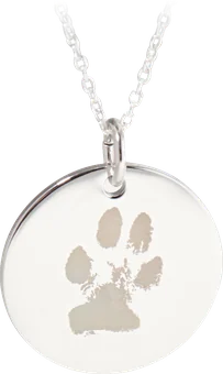 Sterling silver paw print pendant