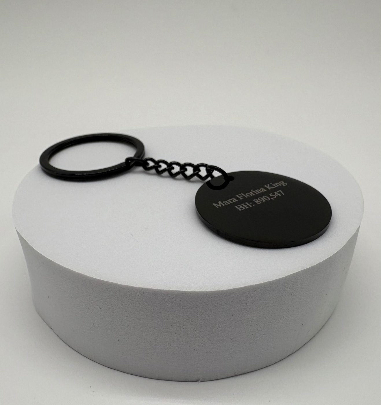 Engraved Bitcoin keyring with personalised block height