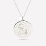 Silver pendant engraved with a child's drawing