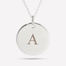 Silver pendant engraved with an initial