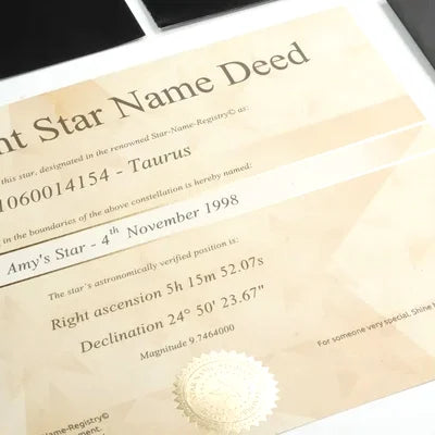 Name a Star Gift Folio with star name deed