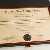 Framed star name deed