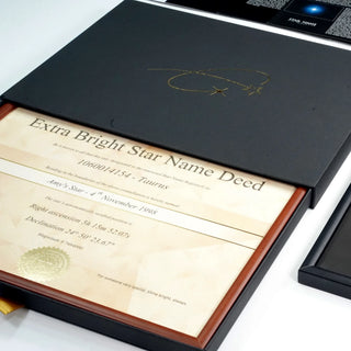 Signature Set: framed gold foil star certificate in luxury gift box