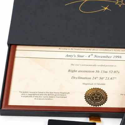 Name a Star Signature Set with framed star certificate