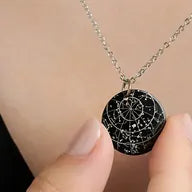 Engraved star map pendant of the night sky on your date